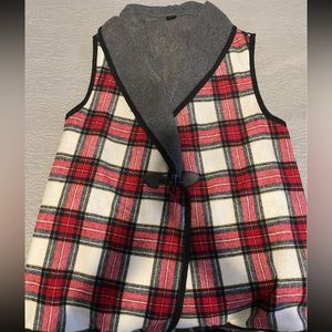Plaid poncho